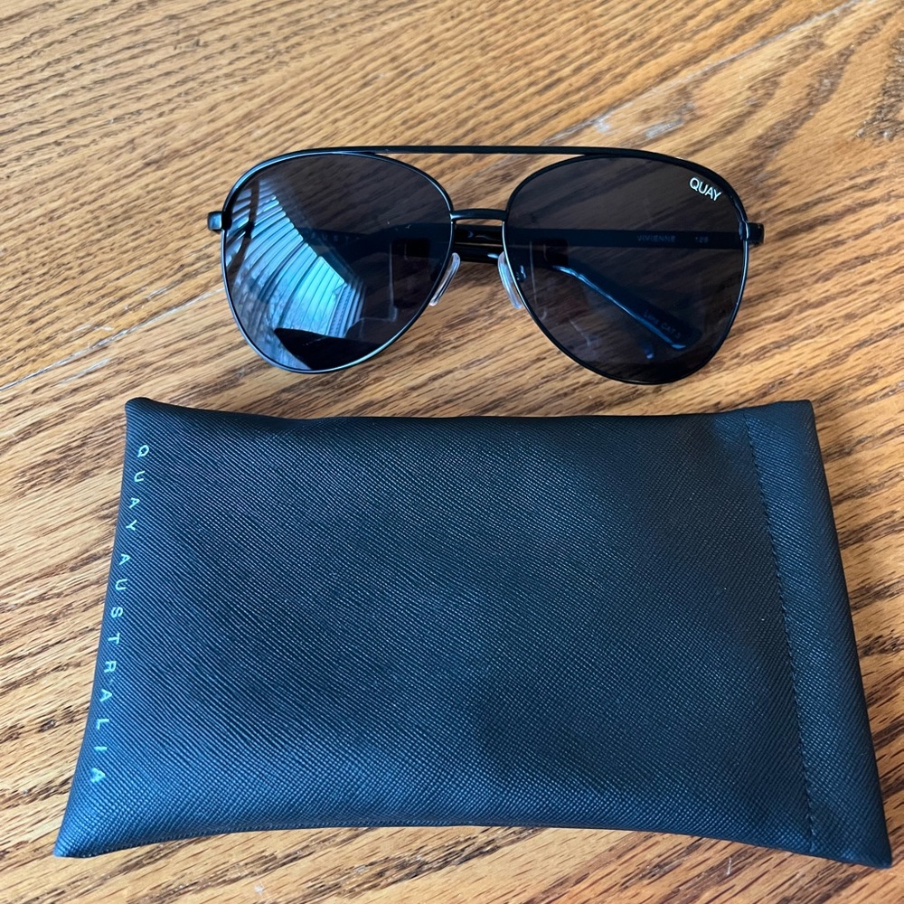 Quay Australia Black Aviator Sunglasses
